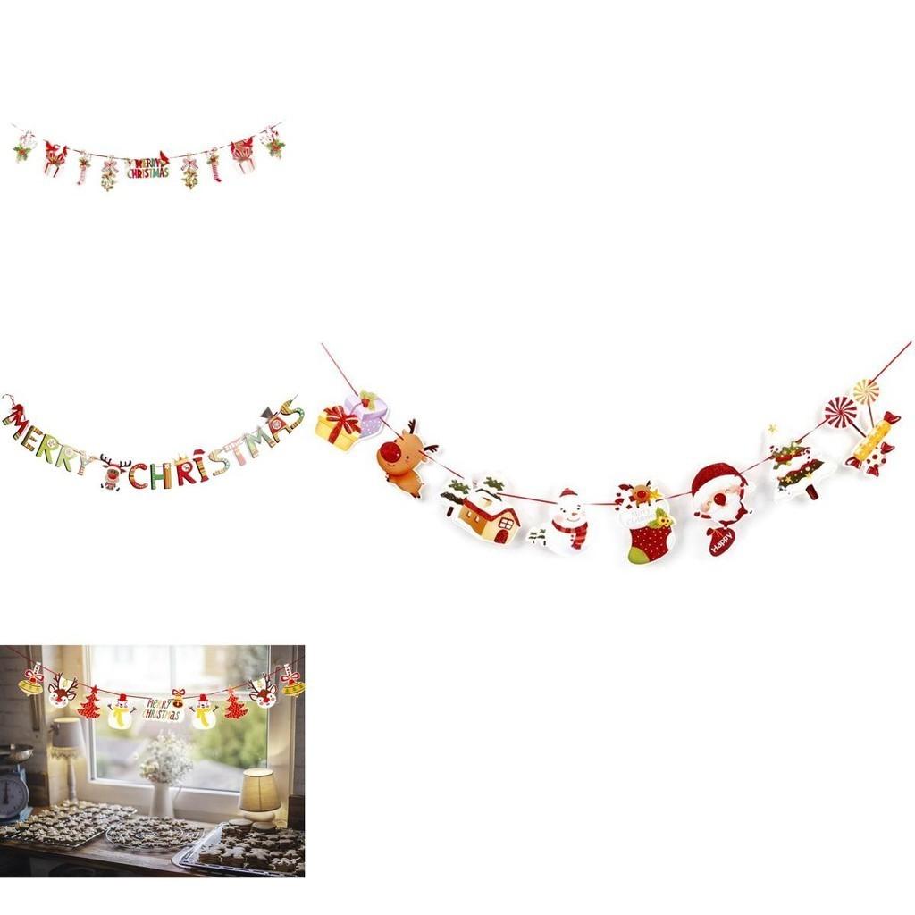 Праздничный рождественский дух, флаг-гирлянда, украшение, Санта-Клаус, украшение для вечеринки