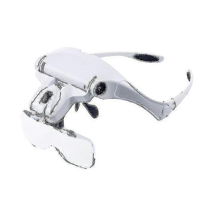 Usb Rechargeable Led Lamp Head-mounted Reading Glasses Magnifying Glass With 5 Multiples