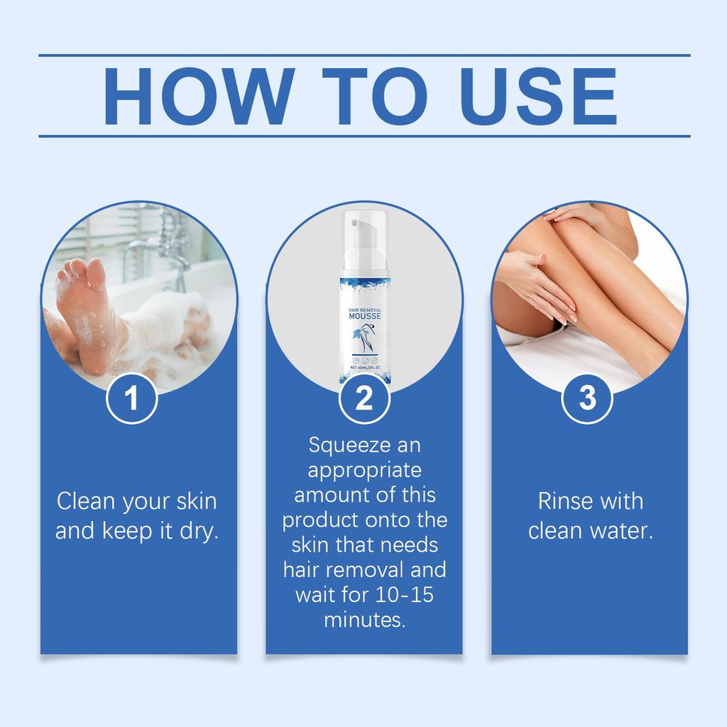 Пена для удаления волос нежно увлажняет гладкую и нежную кожу по всему телу, подмышками, руками и ногами.(60мл