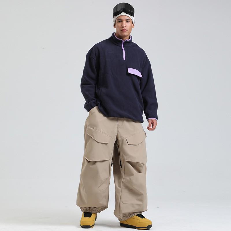 Unisex Snowboarding Pants Waterproof Windproof Breathable Wide Leg Ski Trousers Winter Outdoor Sports
