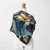 Twill Silk Scarf Woman Boat Print Square Scarves Wraps Bandana Small Hijab Silk Foulards Tie Headband Neckerchief 53CM
