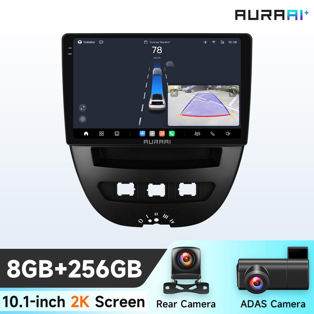 Hizpo 2K Экран Carplay Android Auto для Peugeot 107 2005 Citroen C1 2014 Toyota Aygo Автомобильный Инфотейнмент Мультимедийный Плеер GPS DSD Интеллектуальный Экран