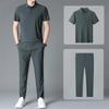 Костюм летний мужской футболка с короткими рукавами спортивная повседневная рубашка поло брюки костюм из 2 предметов