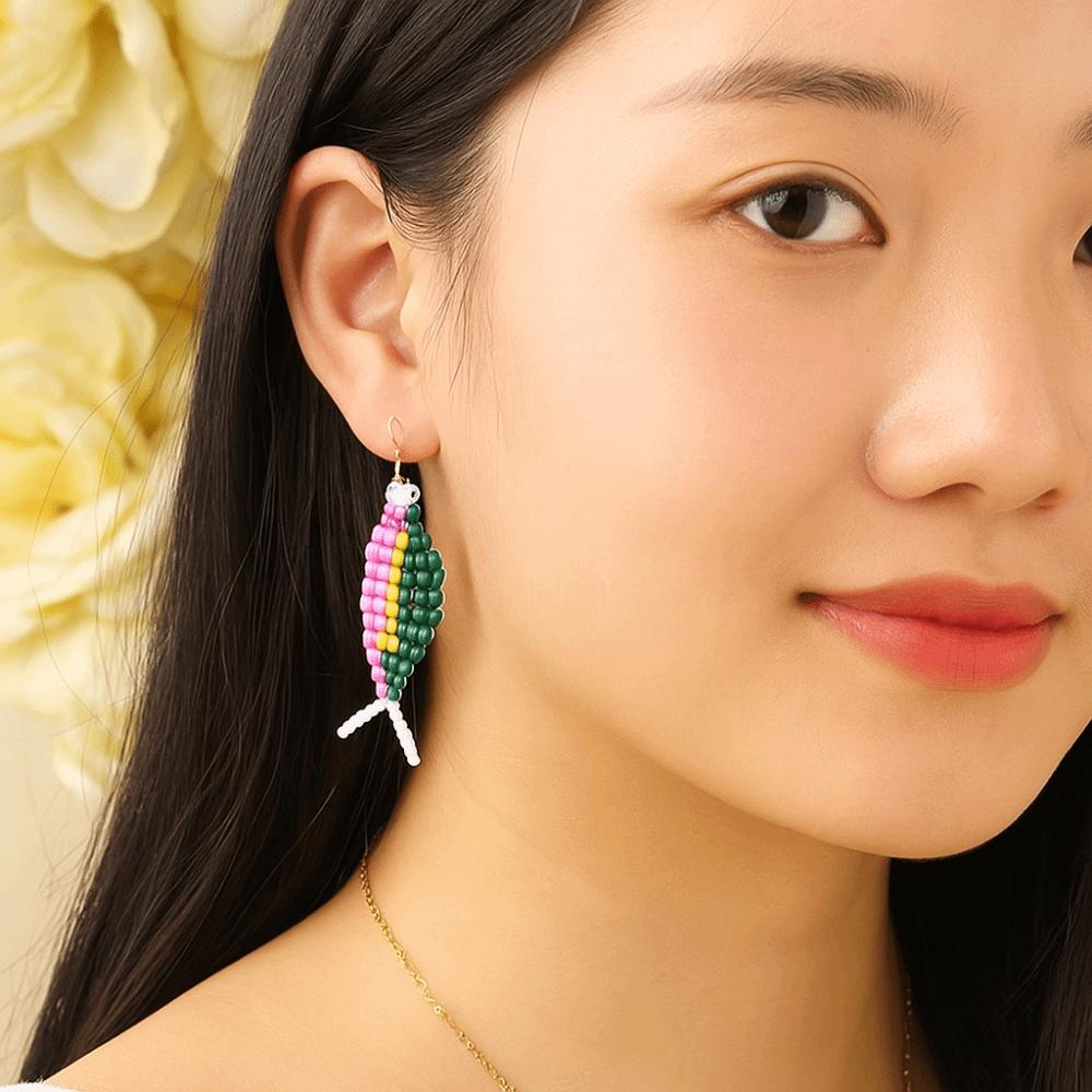 4pcs/set Handmade Craft Beads Diy Charms 3D Fish Shaped Bag Pendant Hairpin Making Kit