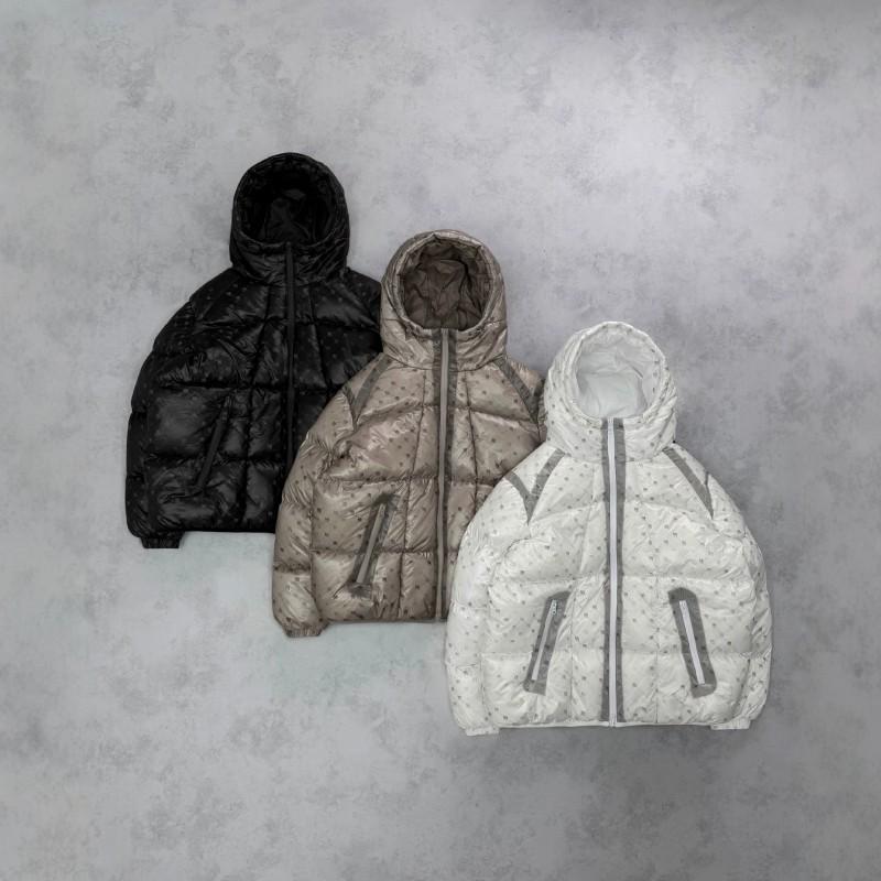 Street Hip-Hop Letter Embroidered Cotton Puffer Jacket Men Women Teens Winter Warm Loose Fit Mid LengthStand CollarStreet