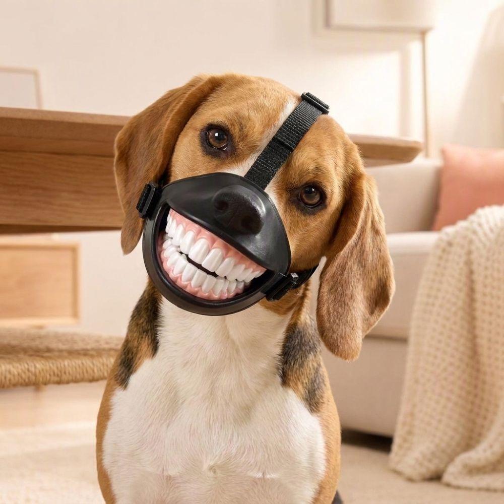 Adjustable Smiling Teeth Pet Muzzle Anti-Bite Grinning Dog Mask Halloween Wear