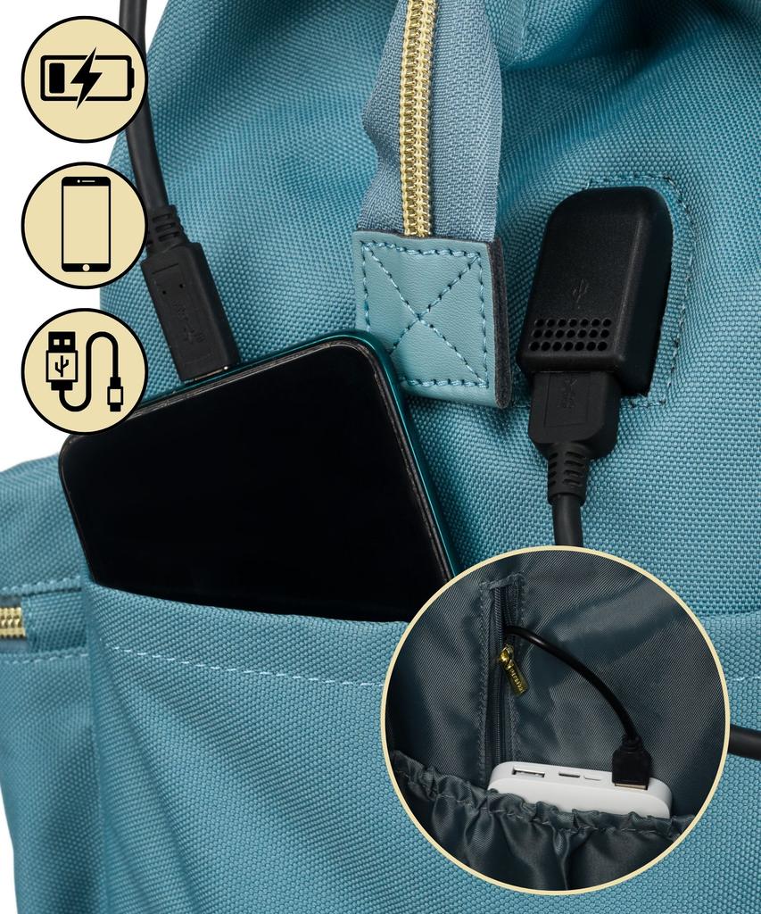 PTN ALFA-6003 Blue Fabric Backpack