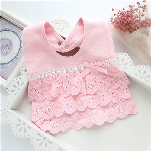 Baby Bibs For Girls 100% Cotton Newborn Princess Lace Bow Baby Bibs Cute Girls Boys Burp Cloth Infant Saliva Towels 0-2Y