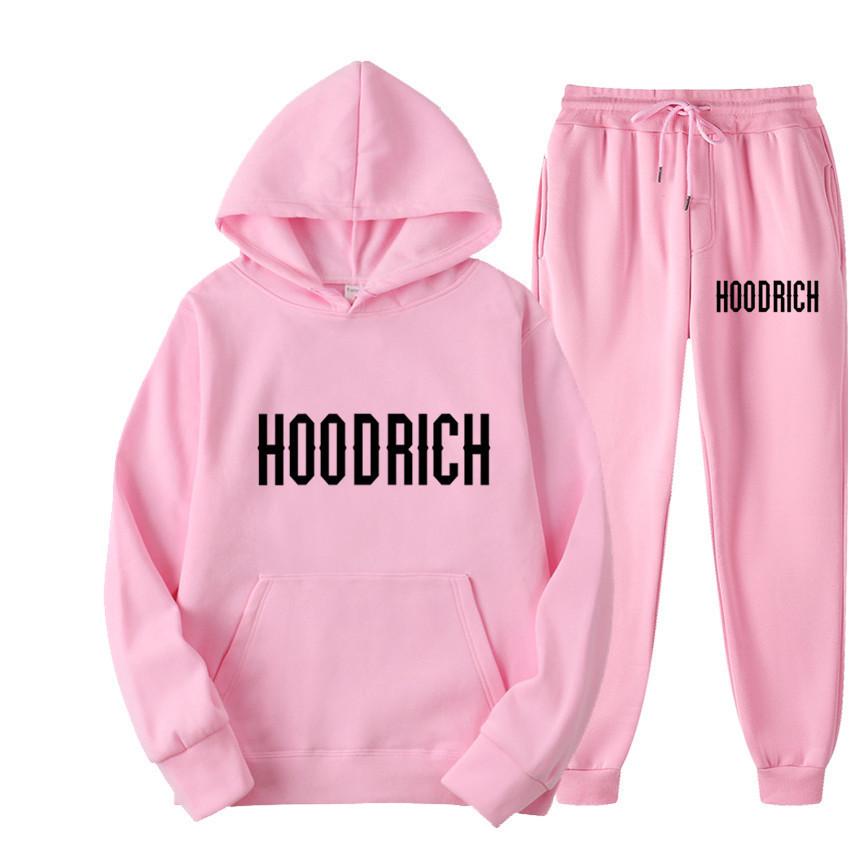 Men's HOODRICH Letter Print Casual Hoodie Sweatshirt Set - Sportswear