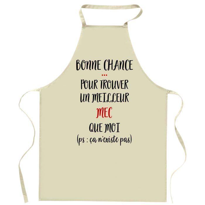 Tablier de cuisine - Mec Ca n'existe pas - Coton épais - Imprimé en France - Motif humour
