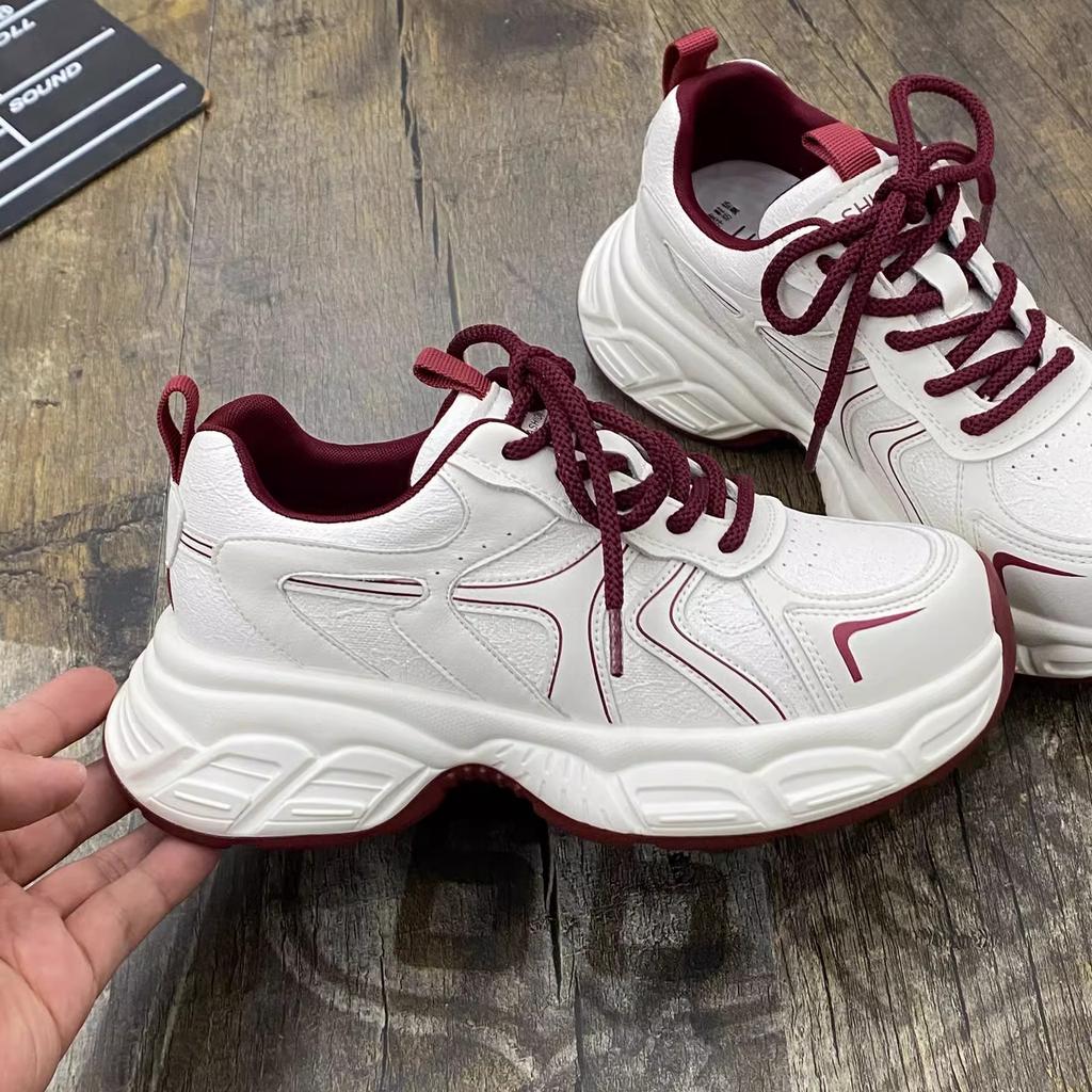 European Platform Dad Shoes Women's 2025 Spring New Super Fire Versatile Height Increase Breathable Lightweight Casual Sports Shoes