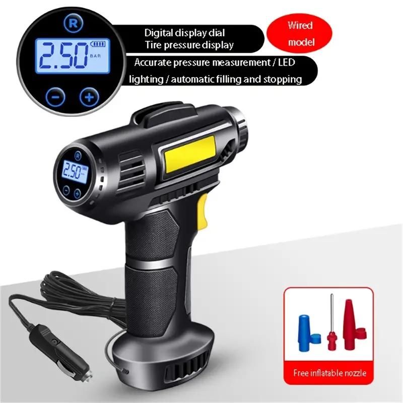 Насос для накачивания автомобильных шин, беспроводной интеллектуальный цифровой дисплей, портативный ручной автомобильный накачивающий насос, велосипедный насос