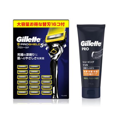 Gillette ProShield Manual Основной блок Сменные лезвия Гель для бритья 175 мл Бритва для бритья Мужская (16 Включено) + [Покупка комплекта] Мужской