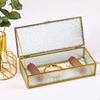 Glass Jewelry Box Keepsake Showcase Portable Organizer Vanity Lidded for Charm Rings