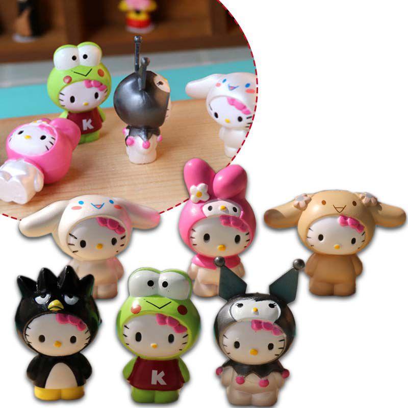 Очаровательный набор из 6 шт. Хелло Китти Куроми Sanrio Милые Куклы Аксессуары Для Коллекционеров