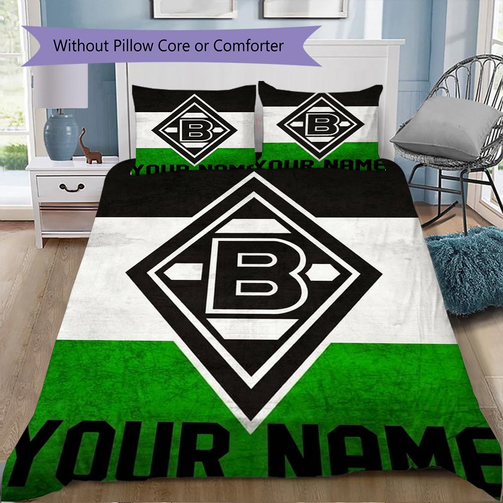 Custom Name Borussia Mönchengladbach Bedding,Quilt Set Quilt Cover Pillowcase Home Birthday Gift(1 * duvet cover + 2 * pillowcase, without core)_xia