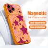 Чехол для телефона с покрытием 'ощущение кожи' и магнитом для iPhone 17 18 Pro Max iPhone 16 15 14 13 Pro Max Цветной принт 'Звезды' Гибридный TPU+PC Противоскользящая задняя крышка