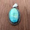 Oval Cab Blue Fire Labradorite 925 Sterling Silver Pendant, Handmade Labradorite Yellow Gold Overlay, Rose Gold Overlay Pendant