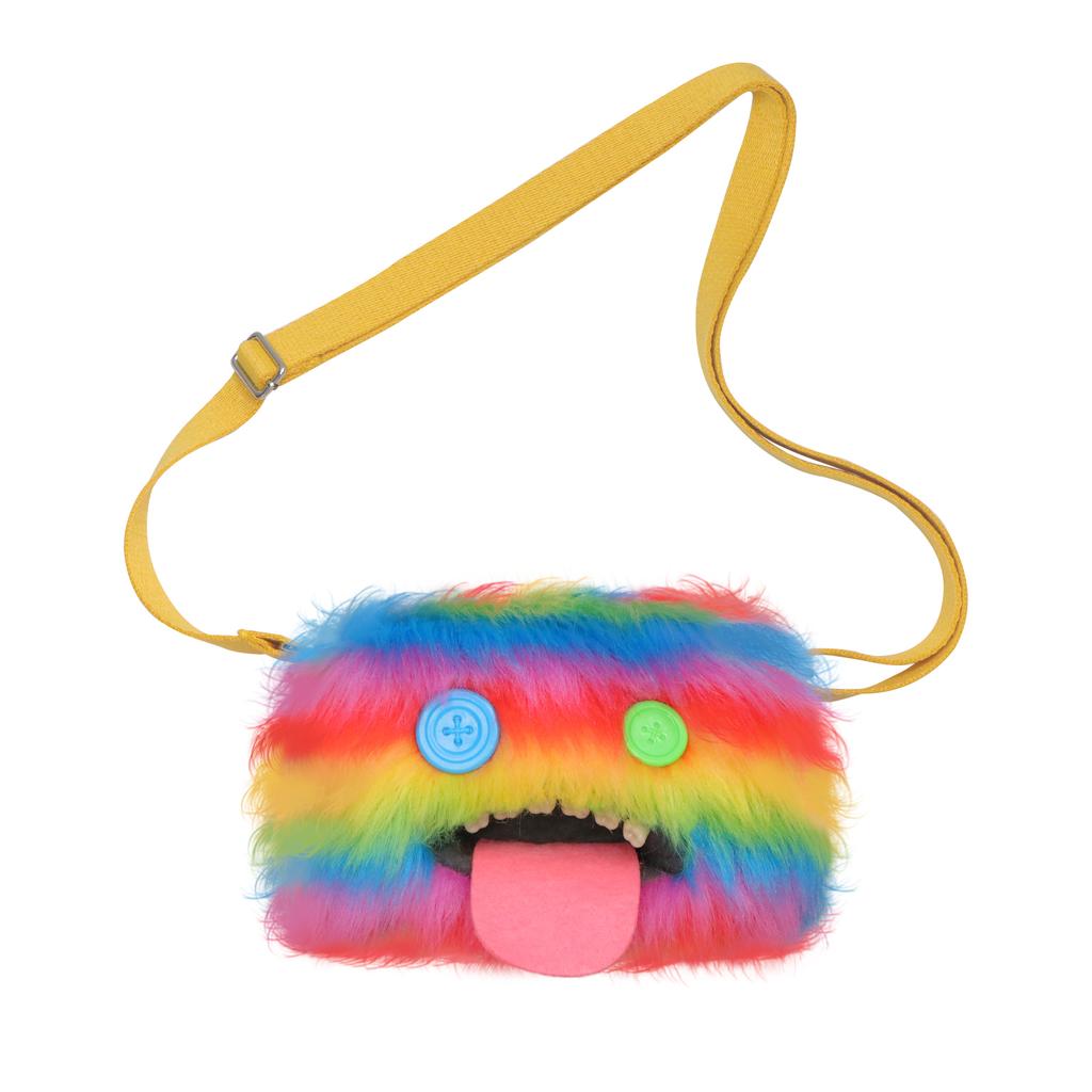 Ugly Cute Tooth Monster Plush Crossbody Bag With Chain Strap Funny Cartoon Animal Shoulder Purse For Girls