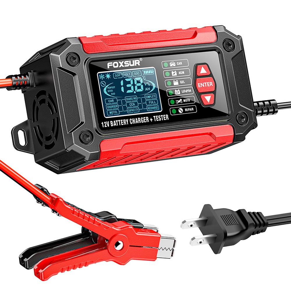 2 в 1 автомобильный зарядное устройство тестер 12 В/24 В CCA SOH SOC анализатор комплект для AGM GEL LiFePO4 мотоцикла автомобильного транспортного средства