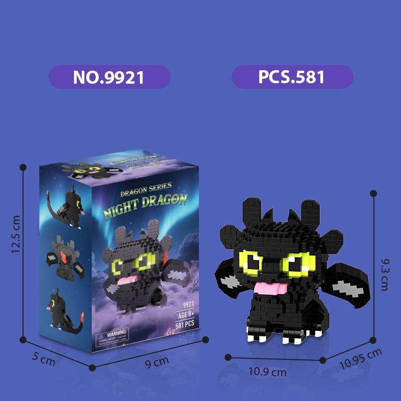 Black and White Cartoon Animal Figurines Micro Building Blocks Creative Desktop Decor Educational Toys
