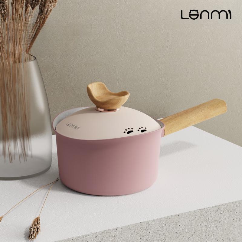 LANMI 18cm Non Stick Milk Pot Aluminum Alloy Baby Food Pot Saucepan Heat The Milk Multi-functional Pot Easy To Clean for Home