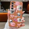 Cherry Bowknots Lips Disco Ball Pattern Case For Samsung Galaxy A57 A56 A55 A54 5G A37 A36 A35 A34 A17 A16 A15 A14 Leather Texture Silicone Cover