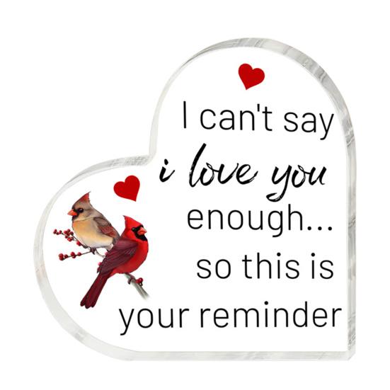 Акриловый орнамент в форме сердца Love Heart, прозрачный акриловый блок, отдельно стоящий настольный Love