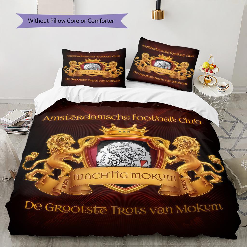 AFC Ajax logo Bedding Quilt Set Quilt Cover Pillowcase Home Decoration Birthday Gift (1 * duvet cover + 2 * pillowcase, without core)