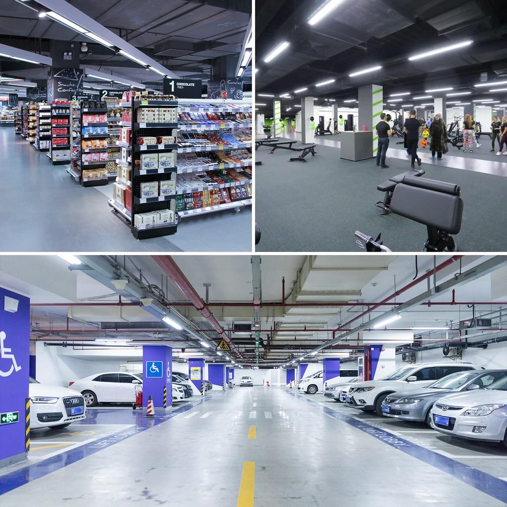 Hzfluo Reverse Fuji Fluorescent Light LED Base Light Integrated Fixture 50W Type Equivalent To 2 Lights Daylight White 5000K 8000lm 50W High