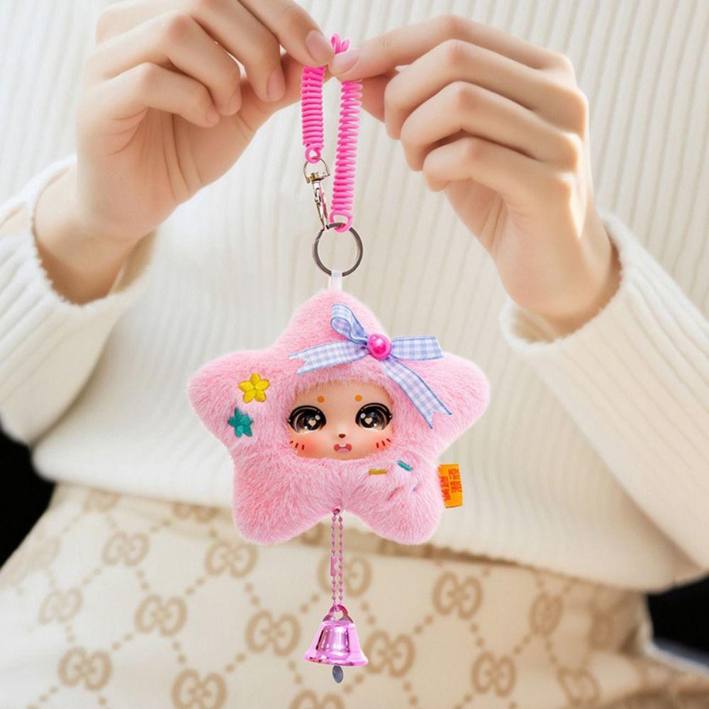 Cartoon Design Lucky Star Backpack Pendant Big Eyes Doll Stuffed Plush Toy  Children