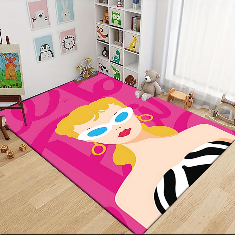 Pink Background Sunglasses Carpet Rug Soft Washable Antislip Home Living Room Sofa Mats Personalized Christmas Rug