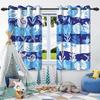 2 Pcs Sea Plants Shells Starfish Blackout Curtains Thermal Insulated Grommet Window Drapes Children Bedroom Living Room Decor