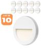 Set of 10 LED Wall Spotlights VEKTAB1 Round White 3W 3000K IP65
