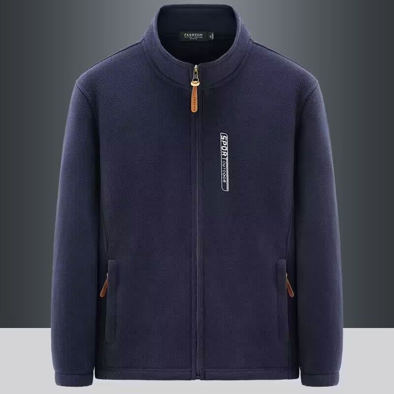 Осень и Зима Мужской Уличный Плюс Бархатный Толстый Свитер Мужская Теплая Одежда Куртка Свободного Большого Размера Флисовая Повседневная Куртка-Кардиган