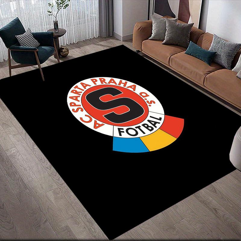 AC Sparta Prague Flannel Pattern Square Carpet,Area Rug,Carpet Rug for Living Room Bedroom Sofa Playroom Decor,Non-slip Floor Mat