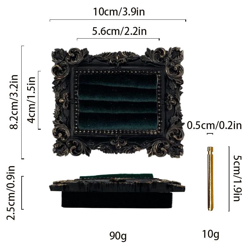 Victorian Style Black & Gold Frame Earrings, Ring, and Jewelry Holder Display