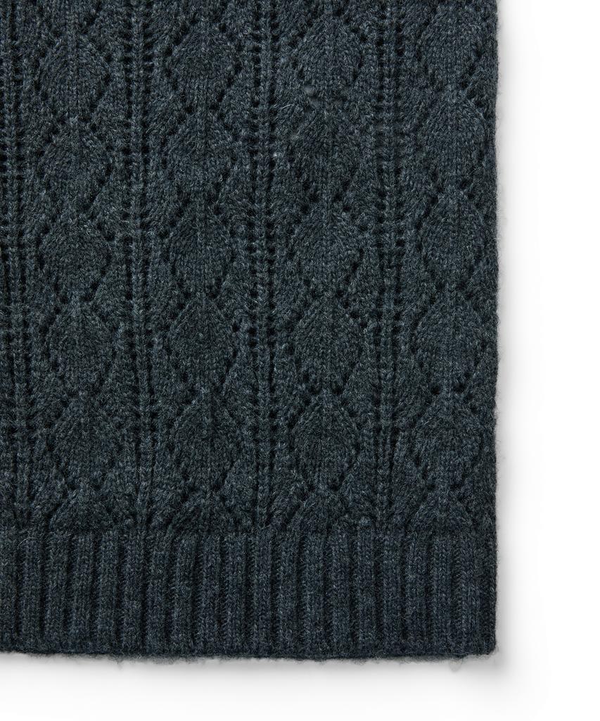 MMIC Cashmere Crochet Cardigan (Charcoal)