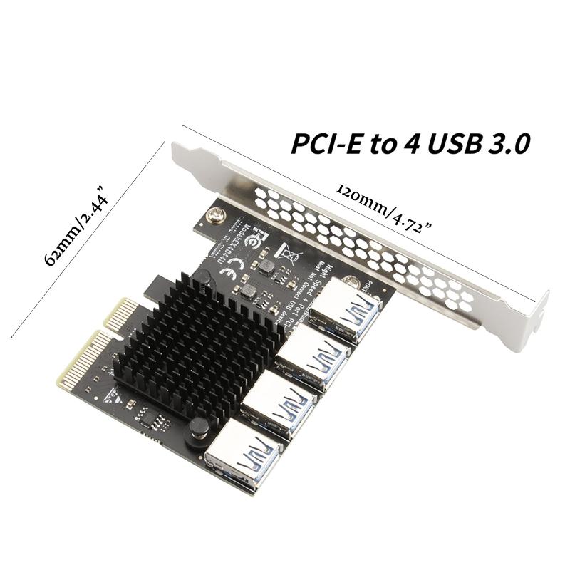20 Гбит/с PCI-E 4X 1 к 4 USB 3.0 r для майнинга Майнер Множитель Карта расширения Настольный компьютер Адаптер-расширитель