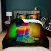 Rainbow Duvet Cover King/Queen Size LGBT Abstract Rainbow Heart Bedding Set for Girls Women Colorful Lines Soft Quilt Cover