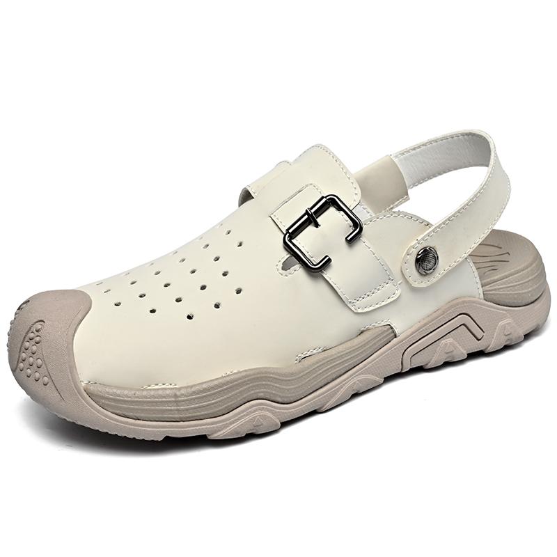 Модные мужские сандалии в ретро-стиле, нескользящие летние шлепанцы, уличные пляжные полушлепки двойного назначения, повседневная пляжная обувь Ading, акваобувь, слайды