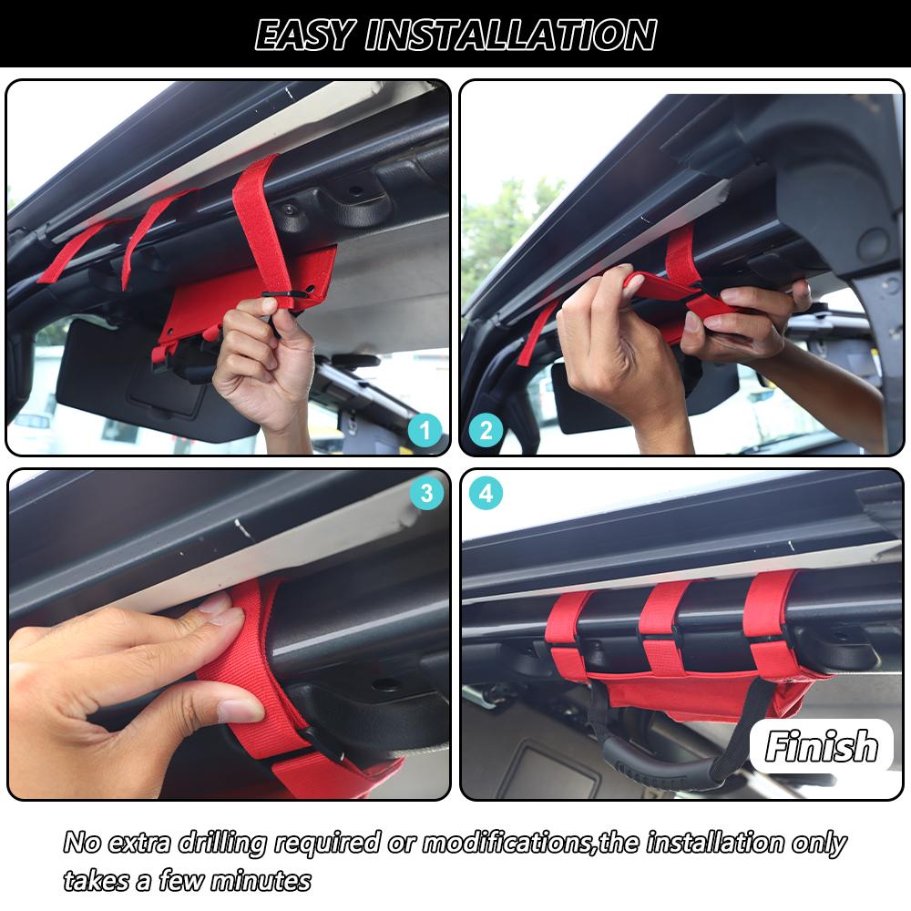 Roll Bar Grab Handle Storage Bag for Jeep Wrangler CJ YJ TJ JK JL & Gladiator JT Car Accessories, 1Pcs 