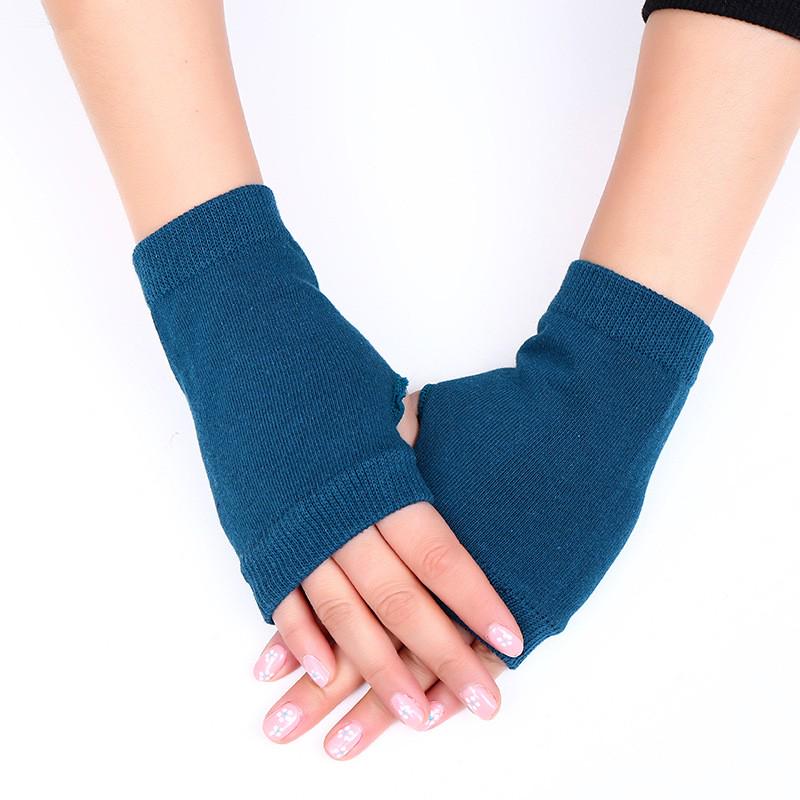 Теплые длинные перчатки без пальцев, мужские зимние варежки, вязаные женские перчатки с рукавом, тонкие повседневные мягкие перчатки без пальцев унисекс, черные перчатки