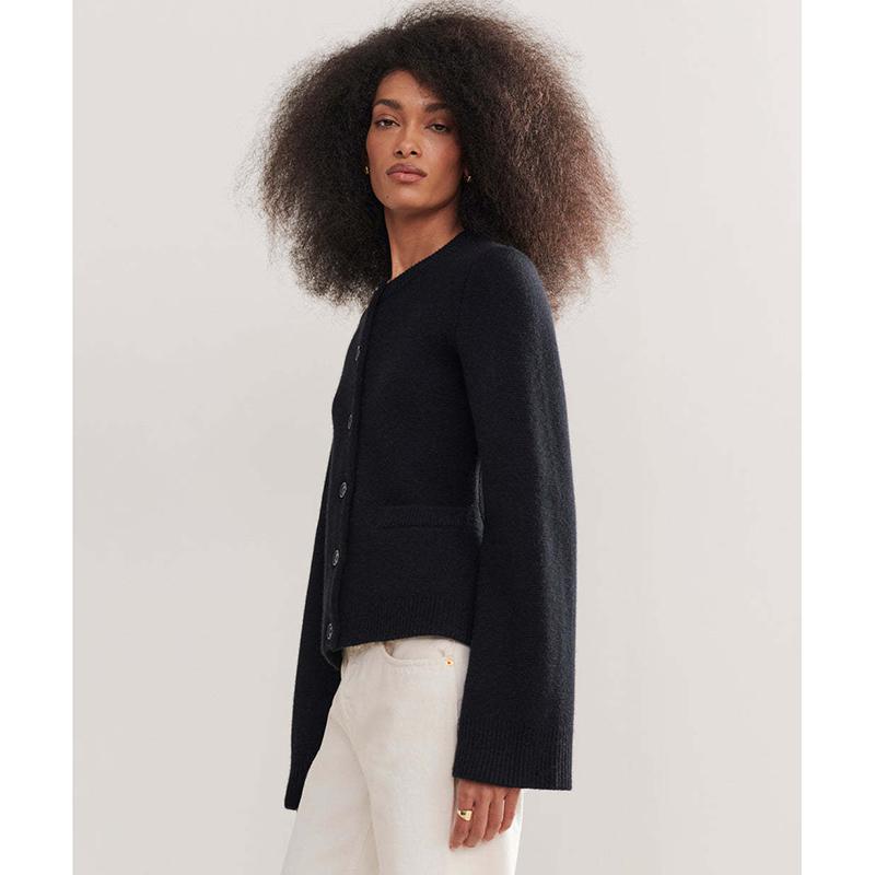 Повседневный свободный однобортный кардиган с длинными рукавами для зимы, женское пальто, новый трикотажный кардиган с круглым вырезом, женский свитер