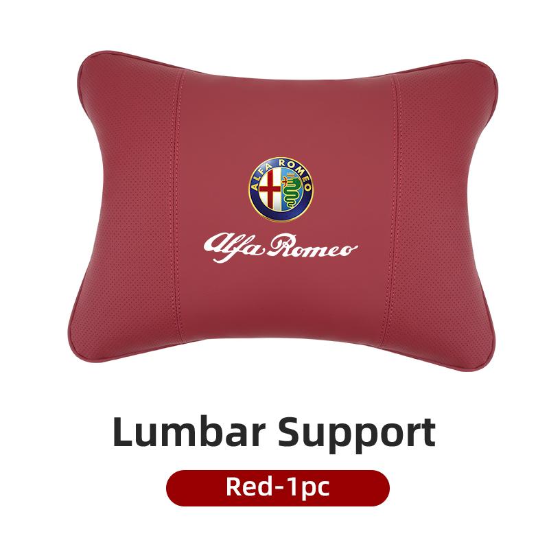 LMRGZ1 Leather Car Seat Neck and Back Pillow Breathable Accessories For Alfa Romeo 159 Giulietta Giulia 147 Mito 156 166 GT