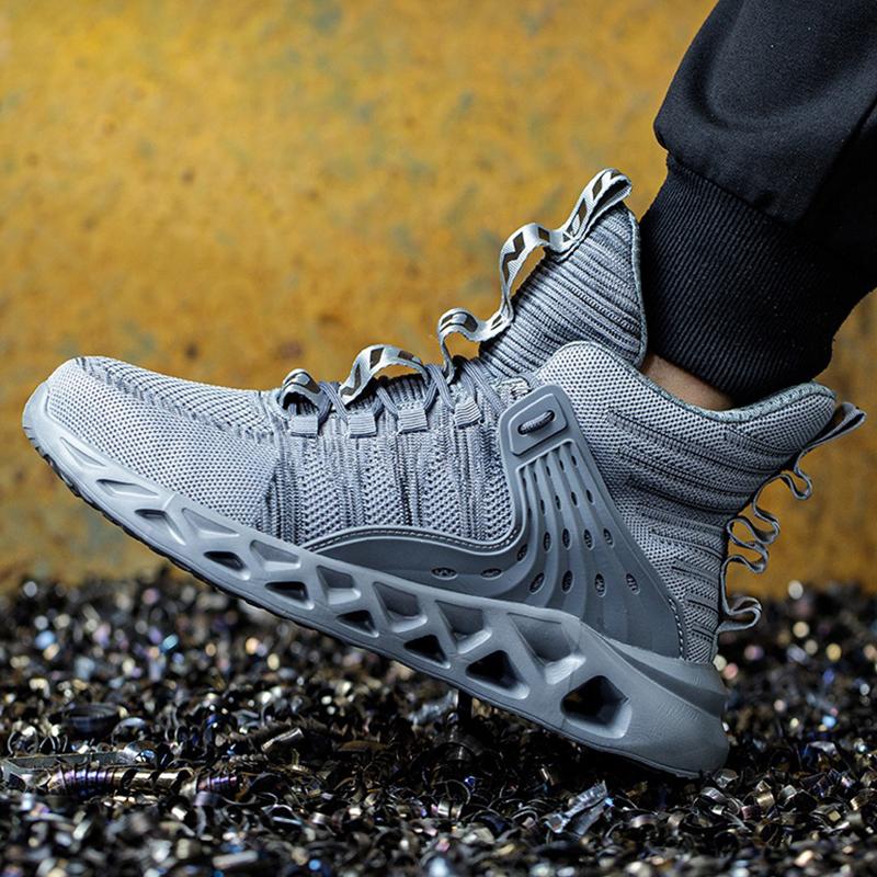 Легкие рабочие защитные ботинки, мужская спортивная защитная обувь, дышащая защитная рабочая обувь от проколов, мужские рабочие кроссовки со стальным носком