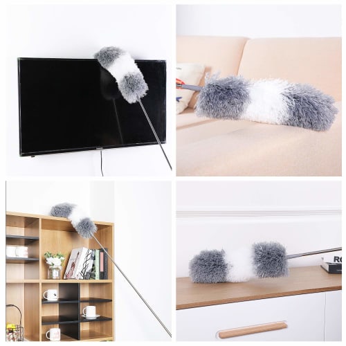 CLEANHOME Телескопическая щетка/Удобная швабра для очистки высоких поверхностей, Раскладывается до 250 см, Можно стирать вручную, Гибкая, Подходит для потолков, Автомобилей, Домов, Бли