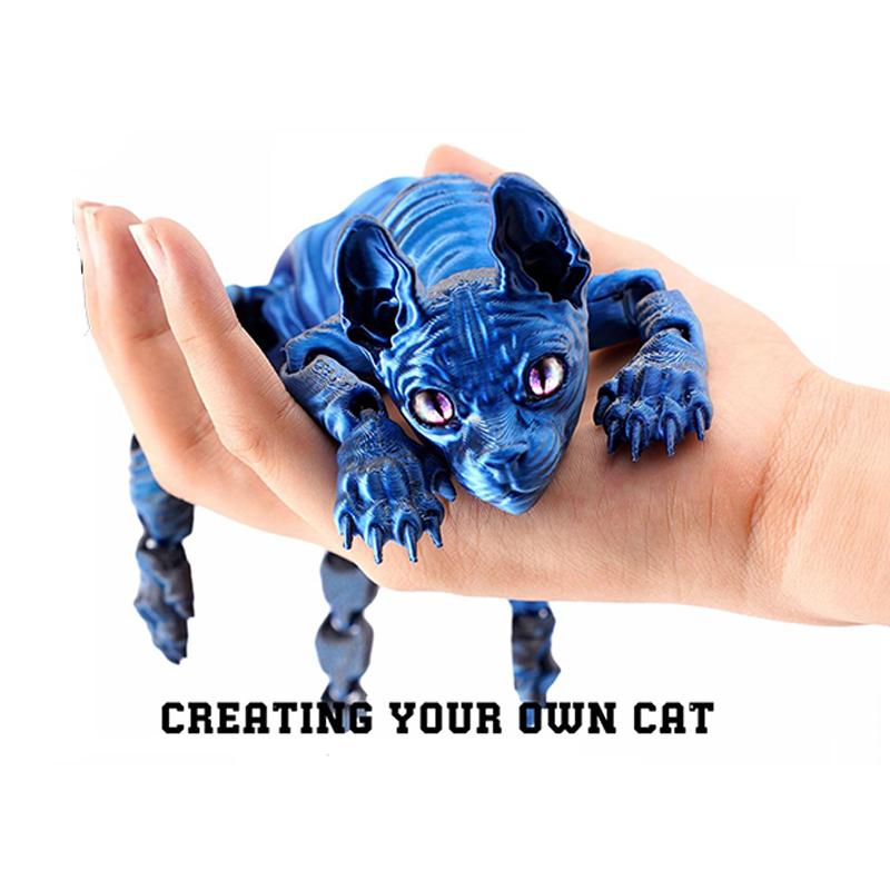 3D-печатная игрушка-животное сфинкс, реалистичная безволосая фигурка кошки, игрушка-антистресс для любителя кошек, коллекционера, украшение для дома