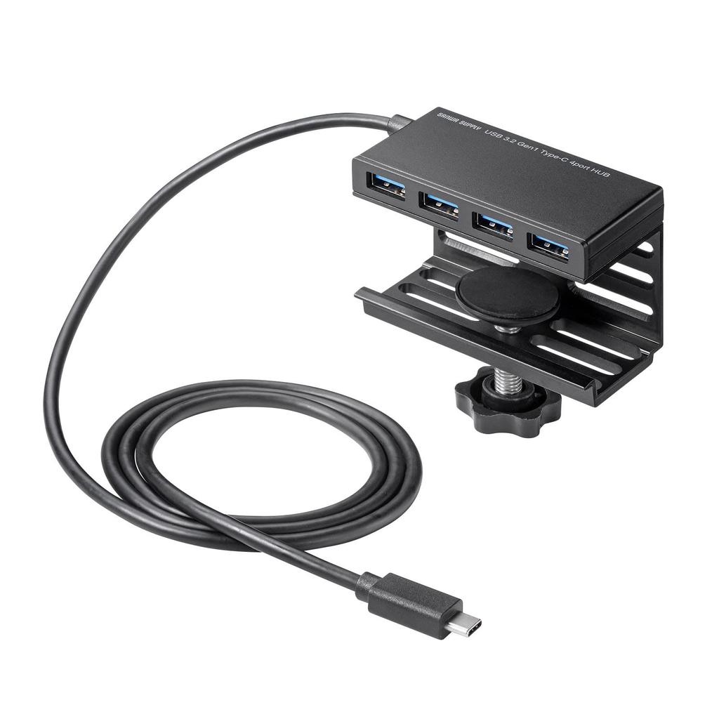 Sanwa Supply USB Gen 1 Настольный 3.2 Type-C Хаб, Черный, USB-3TCH31BK