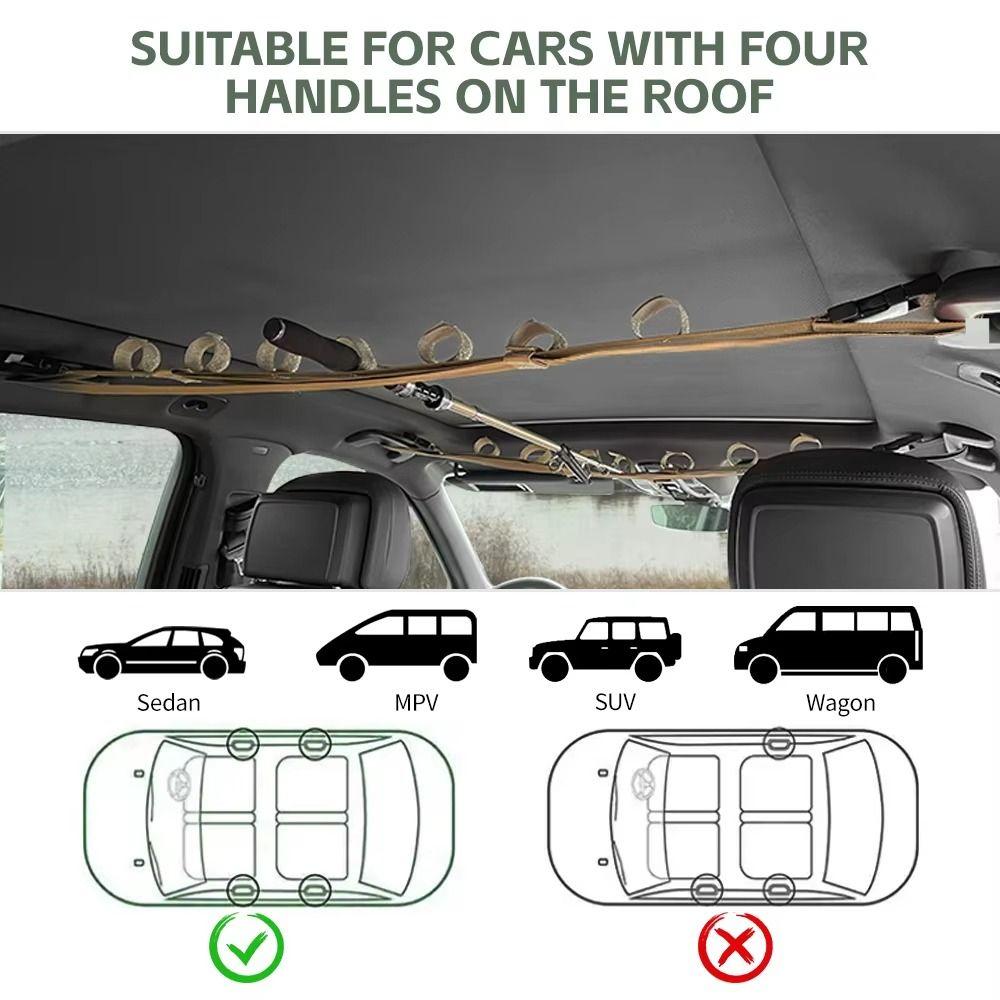 2Pcs Snap Buckle Car Fishing Rod Holder 7 Rod Capacity Car Fishing Pole Carrier SUV
